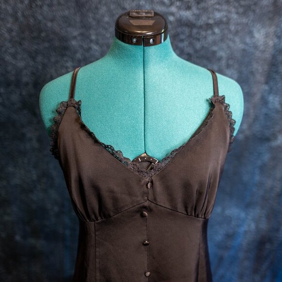 Studio 19 Black Satin Slip Dress – Size M - Picture 2 of 8